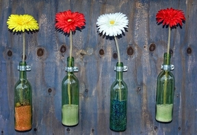 Recycle the bottles to create a special garden