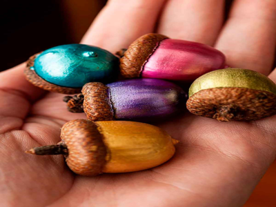 Homemade Painted Acorn Christmas Ornaments